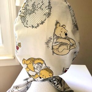 New scrub cap hat in Winnie the Pooh fabric w/cuff
